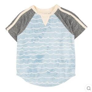 Miki Miette Sidney Tee in Key West| Blue Waves- Grey Sleeves|Boys Size 4T|NWOT